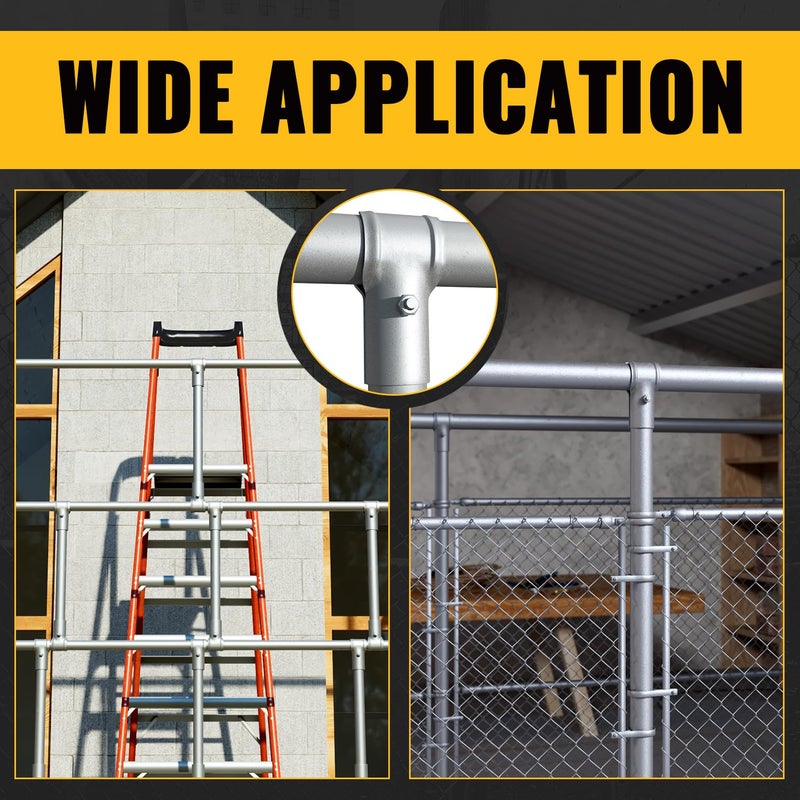 VIVIDA End Rail Clamp 1-3/8"" x 1-3/8"", Chain Link Fence T Clamp, Galvanized Steel End Clamp for 1-3/8"" OD Pipe, 2 PCS, Bolts & Nuts Included - Image 2